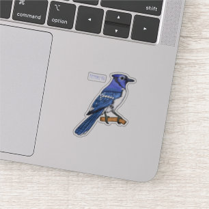 Pegatina Ilustracion de personalizado de ave azul jay