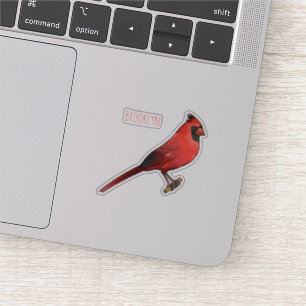 Pegatina Ilustracion de personalizado de aves cardinales de