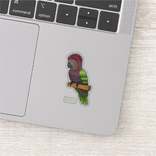 Pegatina Ilustracion de personalizado de aves de loro con c