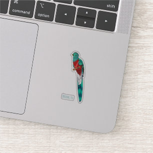 Pegatina Ilustracion de personalizado de aves quetzales res
