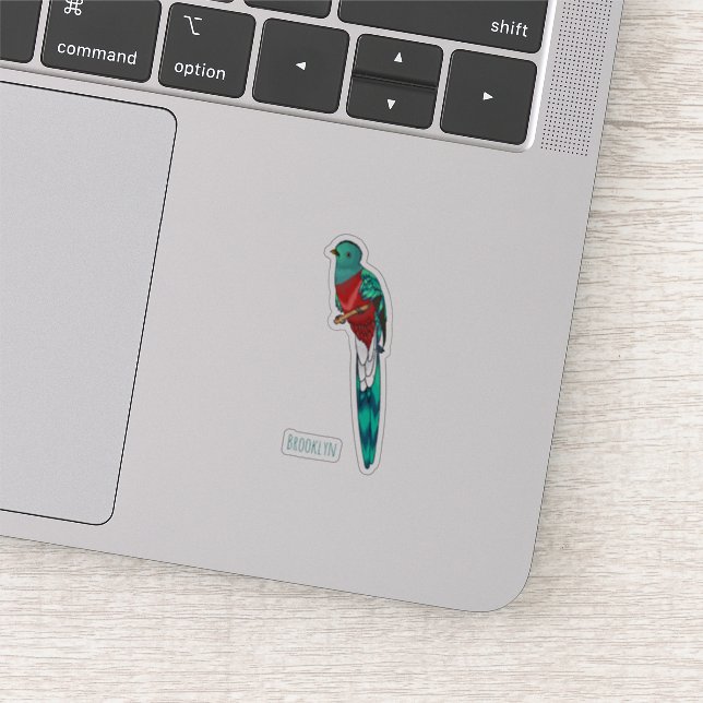 Pegatina Ilustracion de personalizado de aves quetzales res (Detalle)
