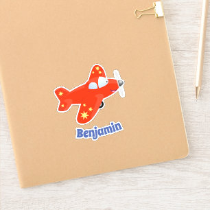 Pegatina Ilustracion de personalizado de avión rojo con vue