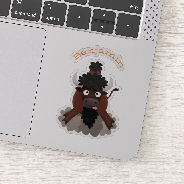Pegatina Ilustracion de personalizado de bisontes búfalos d (Detalle)