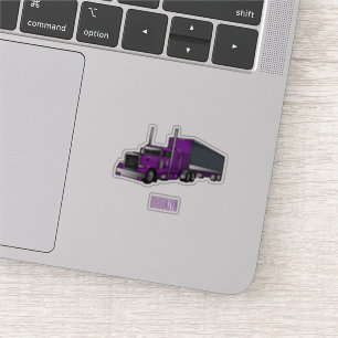 Pegatina Ilustracion de personalizado de camiones semirremo