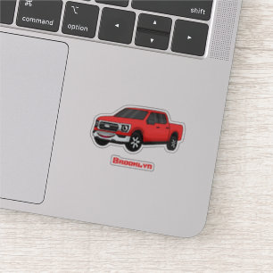 Pegatina Ilustracion de personalizado de camioneta roja