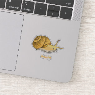 Pegatina Ilustracion de personalizado de caracol amarillo