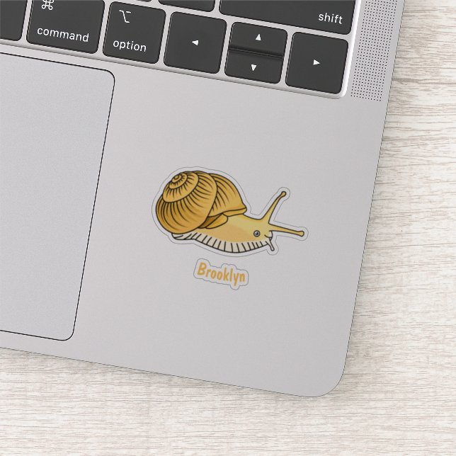Pegatina Ilustracion de personalizado de caracol amarillo (Detalle)