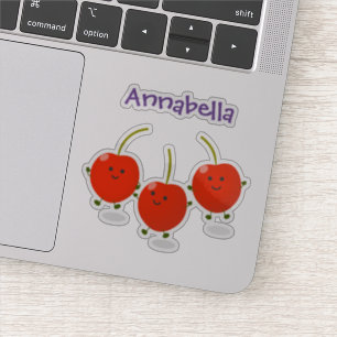 Pegatina Ilustracion de personalizado de cerezas rojas de s