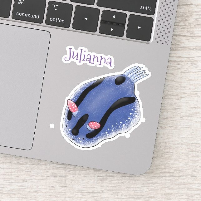 Pegatina Ilustracion de personalizado de cizaña de mar azul (Detalle)