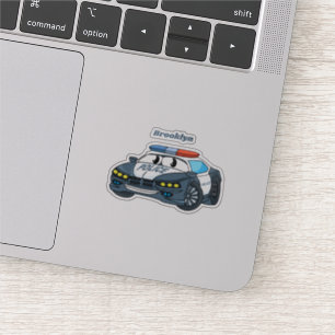 Pegatina Ilustracion de personalizado de coche de policía f