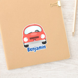 Pegatina Ilustracion de personalizado de coches rojos Cute