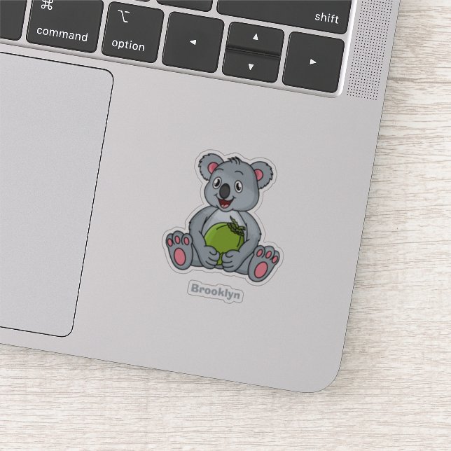 Pegatina Ilustracion de personalizado de coco y koala cuta (Detalle)
