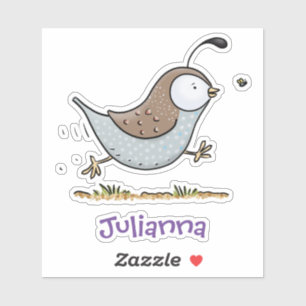 Pegatina Ilustracion de personalizado de codorniz en ejecuc