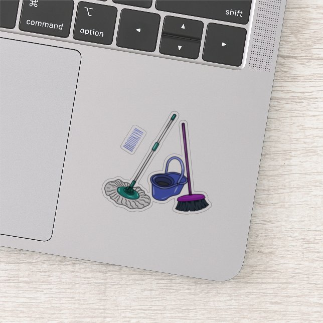 Pegatina Ilustracion de personalizado de escobas y mopas (Detalle)