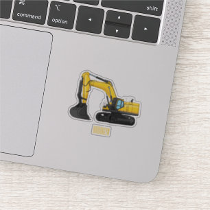 Pegatina Ilustracion de personalizado de excavadora de rast