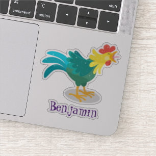 Pegatina Ilustracion de personalizado de gallo de entrego g