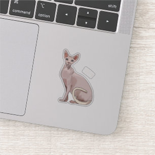 Pegatina Ilustracion de personalizado de gatos Sfinx