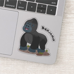 Pegatina Ilustracion de personalizado de gorila grande y fe