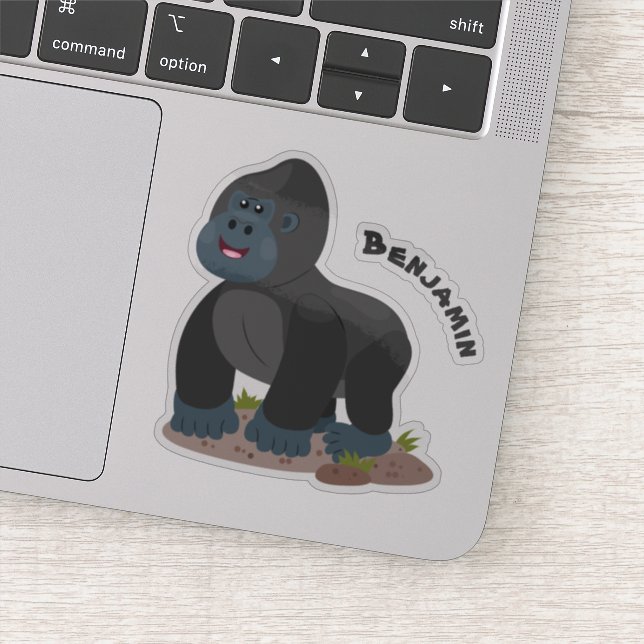 Pegatina Ilustracion de personalizado de gorila grande y fe (Detalle)