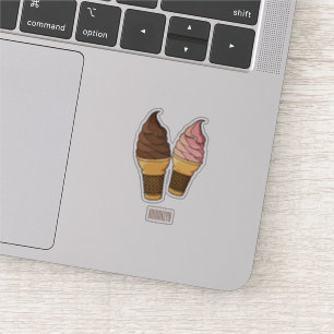 Pegatina Ilustracion de personalizado de helado de cono