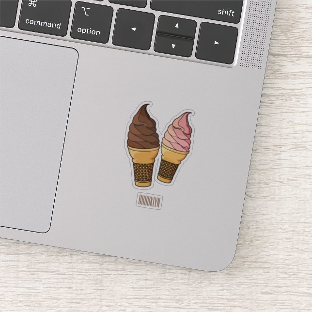 Pegatina Ilustracion de personalizado de helado de cono (Detalle)
