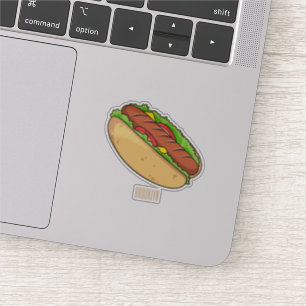 Pegatina Ilustracion de personalizado de hot dog