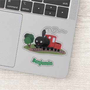 Pegatina Ilustracion de personalizado de locomotora de trac