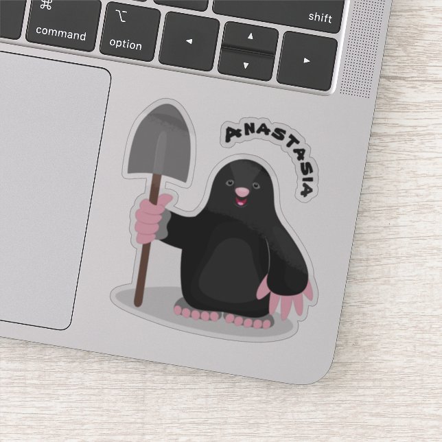 Pegatina Ilustracion de personalizado de lunar feliz (Detalle)