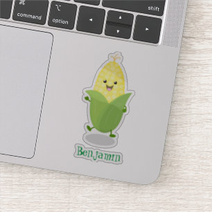 Pegatina Ilustracion de personalizado de maíz feliz