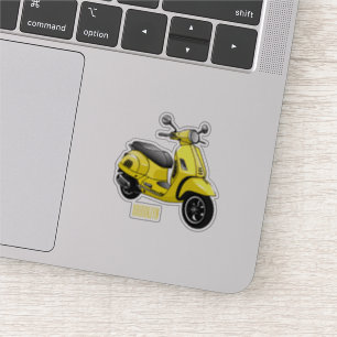 Pegatina Ilustracion de personalizado de motocicleta con ci