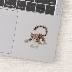 Pegatina Ilustracion de personalizado de ocelot de Cute