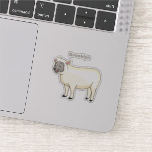 Pegatina Ilustracion de personalizado de ovejas alegres