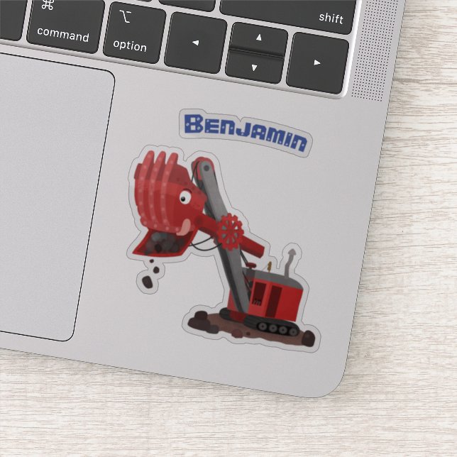 Pegatina Ilustracion de personalizado de pala de vapor roja (Detalle)