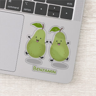Pegatina Ilustracion de personalizado de par de pera cúpula