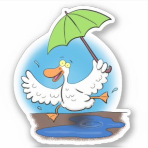 Pegatina Ilustracion de personalizado de pato de baile grac
