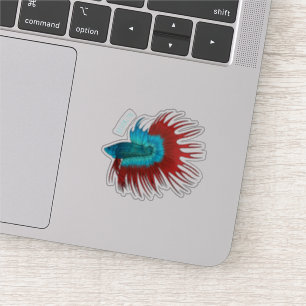 Pegatina Ilustracion de personalizado de peces de cola cruz