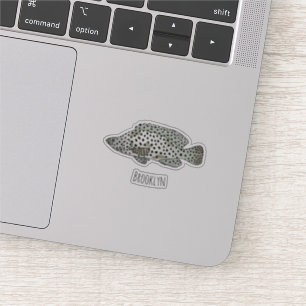 Pegatina Ilustracion de personalizado de peces de mero de j