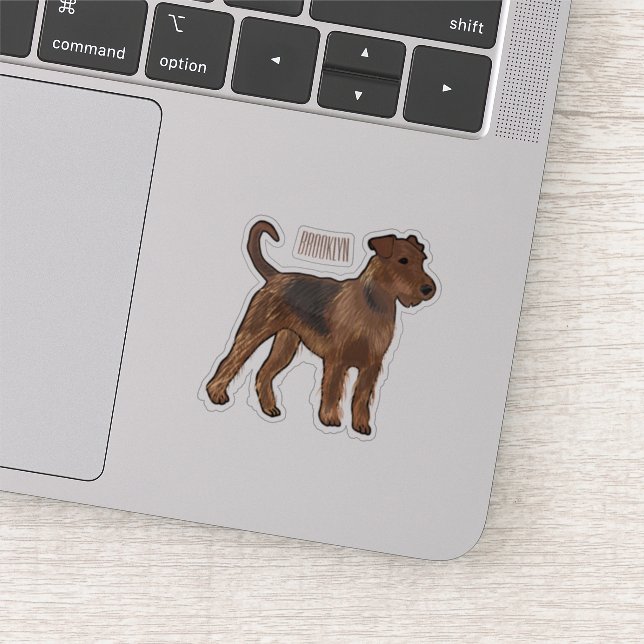 Pegatina Ilustracion de personalizado de perro Airedale ter