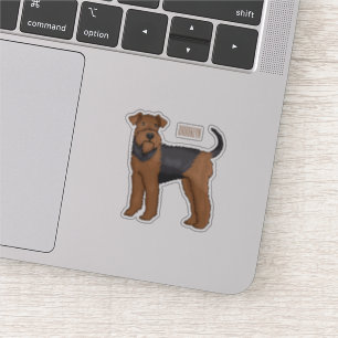 Pegatina Ilustracion de personalizado de perro Airedale ter