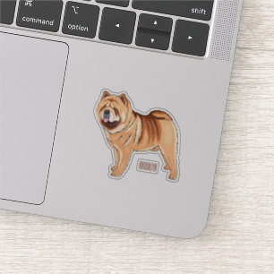 Pegatina Ilustracion de personalizado de perro Chow Chow