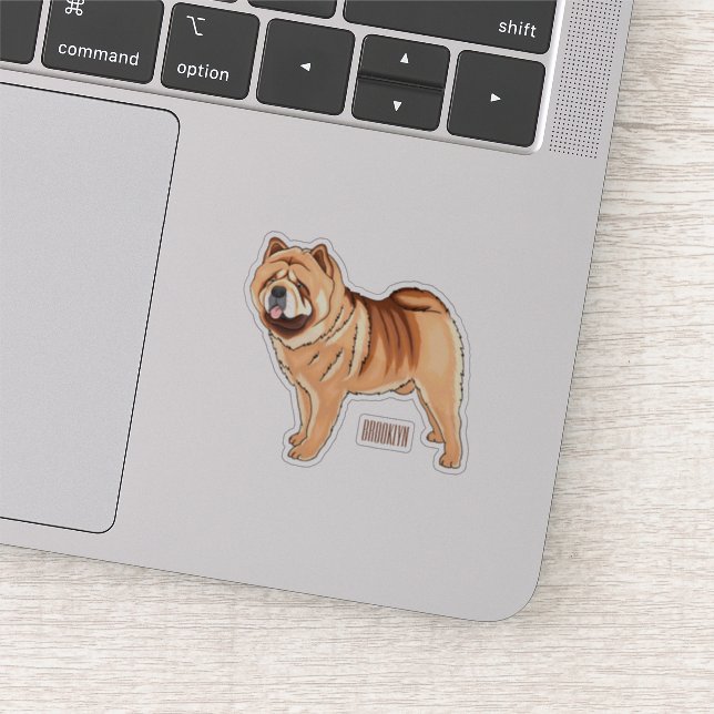 Pegatina Ilustracion de personalizado de perro Chow Chow (Detalle)