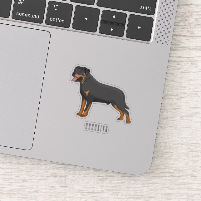 Pegatina Ilustracion de personalizado de perro de Rottweile (Detalle)