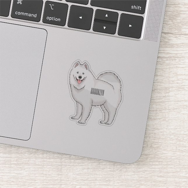 Pegatina Ilustracion de personalizado de perro de Samoyed (Detalle)