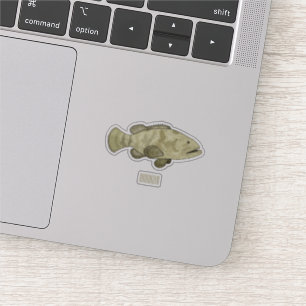 Pegatina Ilustracion de personalizado de pescado de grupo