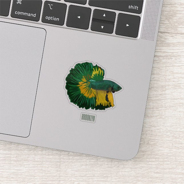 Pegatina Ilustracion de personalizado de pescado de lucha s (Detalle)