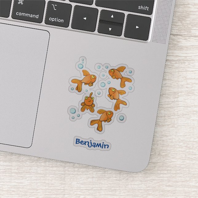 Pegatina Ilustracion de personalizado de pez dorado naranja (Detalle)