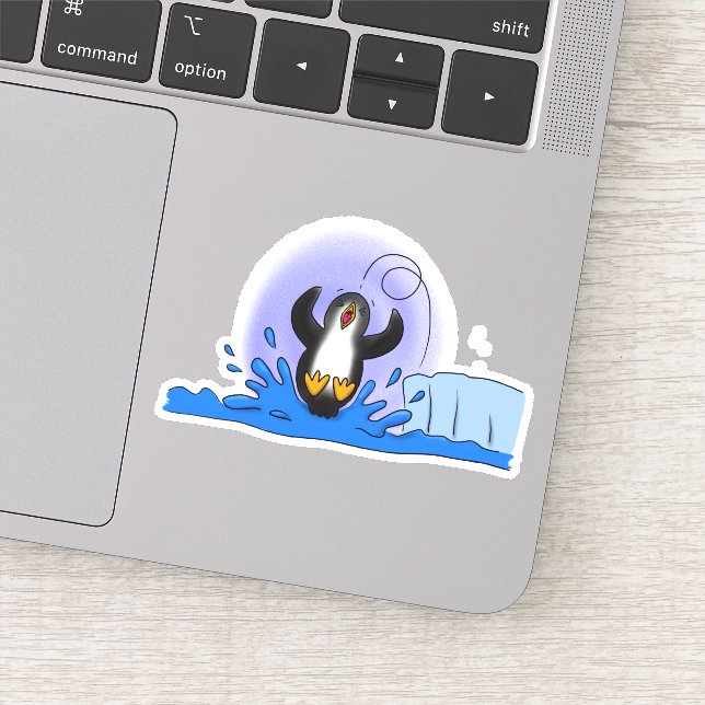Pegatina Ilustracion de personalizado de pingüino puenteado (Detalle)