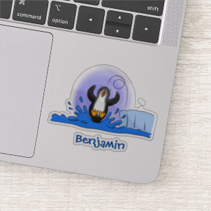 Pegatina Ilustracion de personalizado de pingüino puenteado