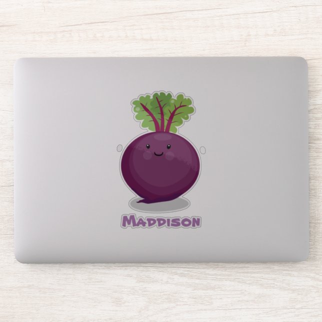 Pegatina Ilustracion de personalizado de remolacha morada f (Ordenador)