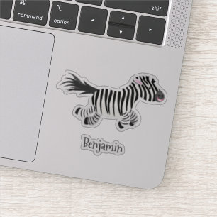 Pegatina Ilustracion de personalizado de zebra graciosa